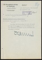 Schreiben des Staatssekretärs und Chef der Reichskanzlei an den Preußischen Ministerpräsidenten betreffend "Schutzhaft" des Josef Römer, 6. September 1935